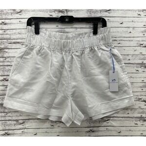 Southern Tide Emmie Shorts Women Large White Linen Blend Classic